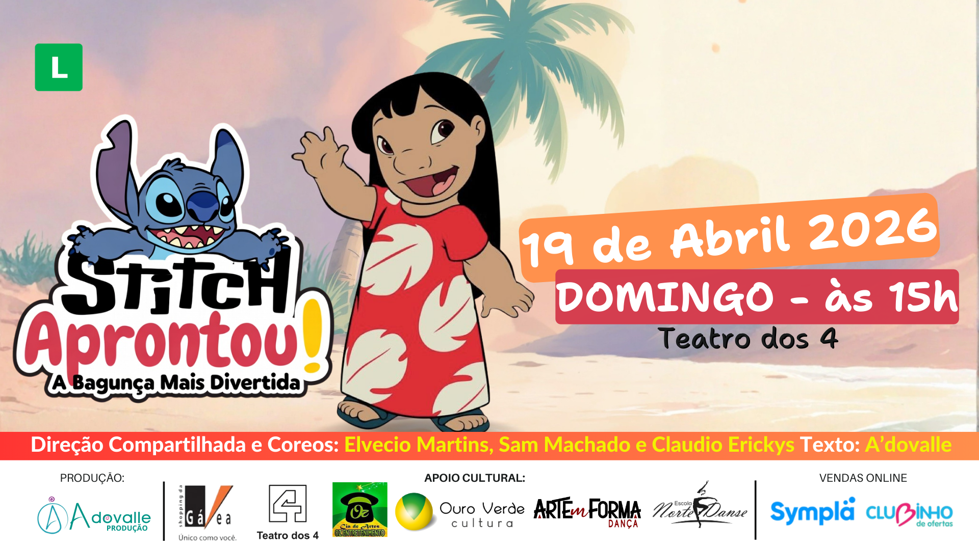 Stitch Aprontou a Bagunça Mais Divertida! – Teatro dos Quatro *19 de ...